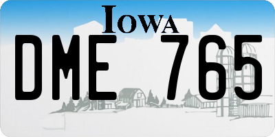 IA license plate DME765
