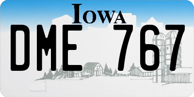 IA license plate DME767