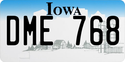 IA license plate DME768