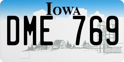 IA license plate DME769