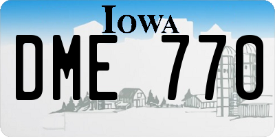 IA license plate DME770