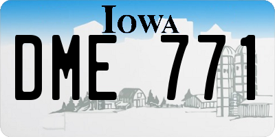 IA license plate DME771