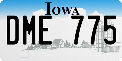 IA license plate DME775