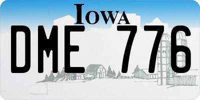 IA license plate DME776