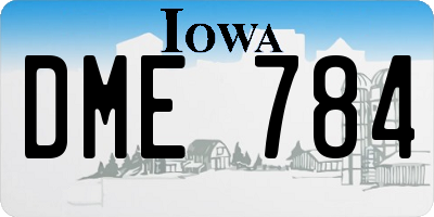 IA license plate DME784