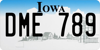 IA license plate DME789