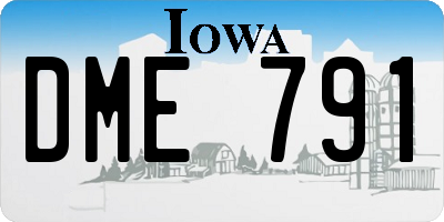 IA license plate DME791