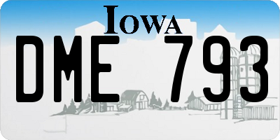 IA license plate DME793