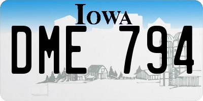 IA license plate DME794