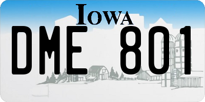 IA license plate DME801