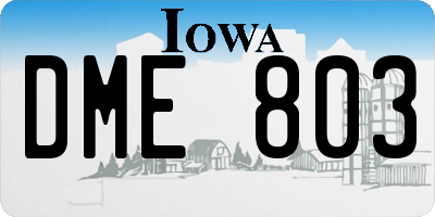 IA license plate DME803