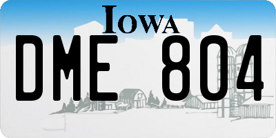IA license plate DME804