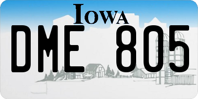 IA license plate DME805
