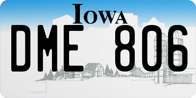 IA license plate DME806