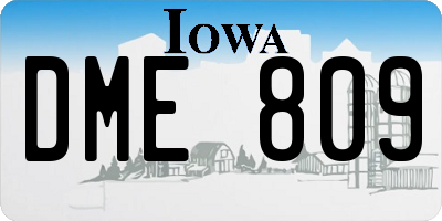 IA license plate DME809