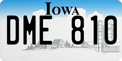 IA license plate DME810