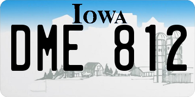 IA license plate DME812