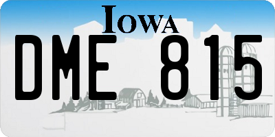 IA license plate DME815