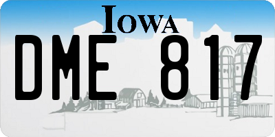 IA license plate DME817