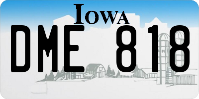 IA license plate DME818