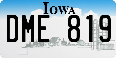 IA license plate DME819