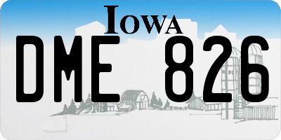 IA license plate DME826