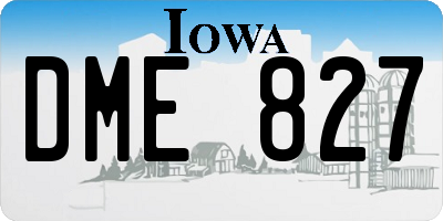 IA license plate DME827