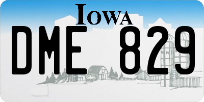 IA license plate DME829
