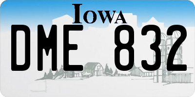 IA license plate DME832