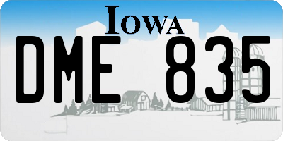 IA license plate DME835