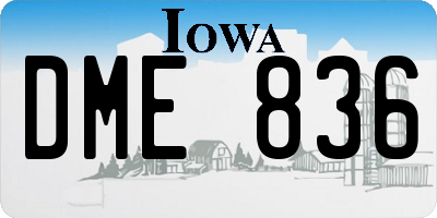 IA license plate DME836