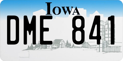 IA license plate DME841