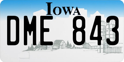 IA license plate DME843
