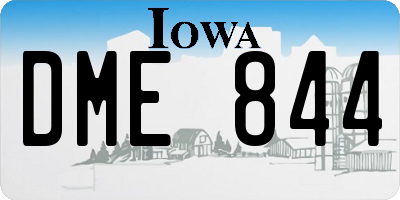 IA license plate DME844