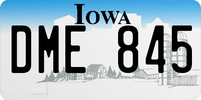 IA license plate DME845
