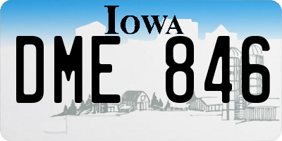 IA license plate DME846