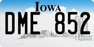 IA license plate DME852