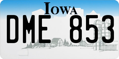 IA license plate DME853