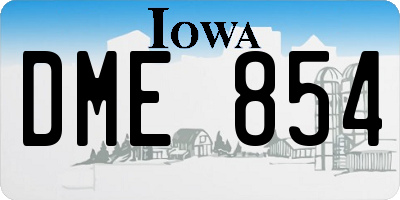 IA license plate DME854