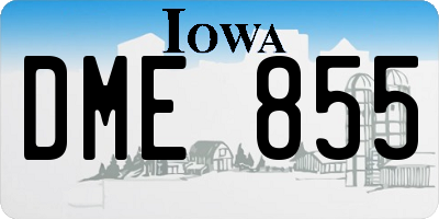 IA license plate DME855