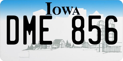 IA license plate DME856