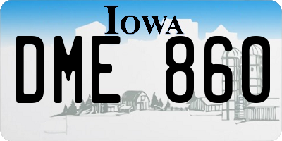 IA license plate DME860