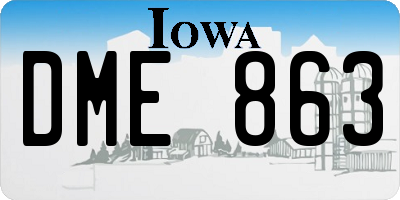 IA license plate DME863