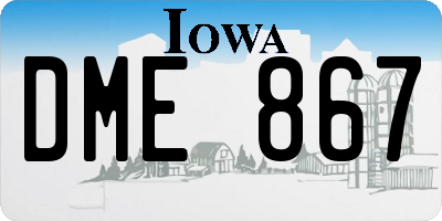 IA license plate DME867