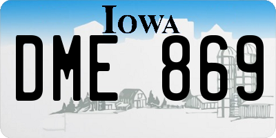 IA license plate DME869