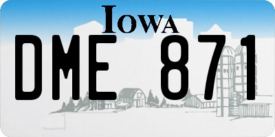 IA license plate DME871