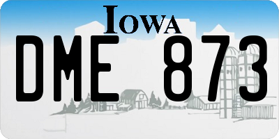IA license plate DME873
