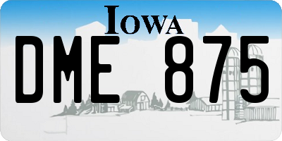 IA license plate DME875