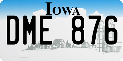IA license plate DME876