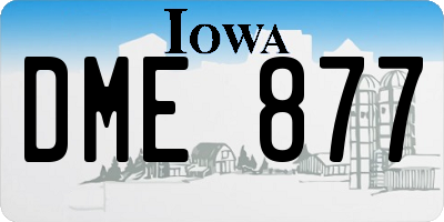 IA license plate DME877